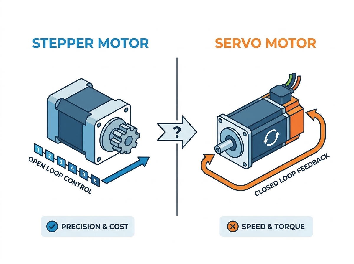 Comparaci&oacute;n de motor paso a paso y servomotor