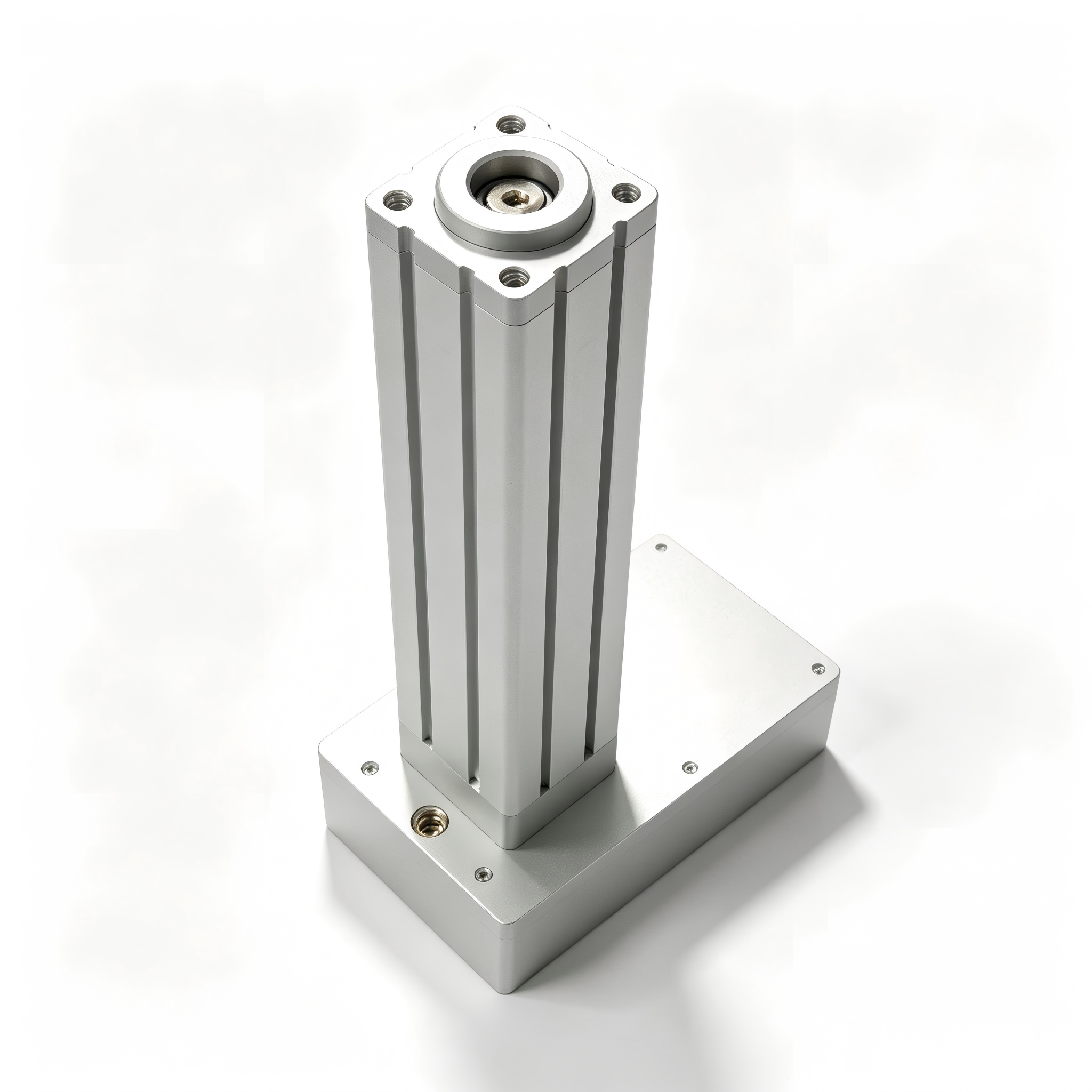 Cilindro eléctrico lineal industrial Z20, actuador de perfil de aluminio vertical con base cuadrada, conector M24x1.5 para equipos de automatización